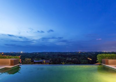 Pool view at night